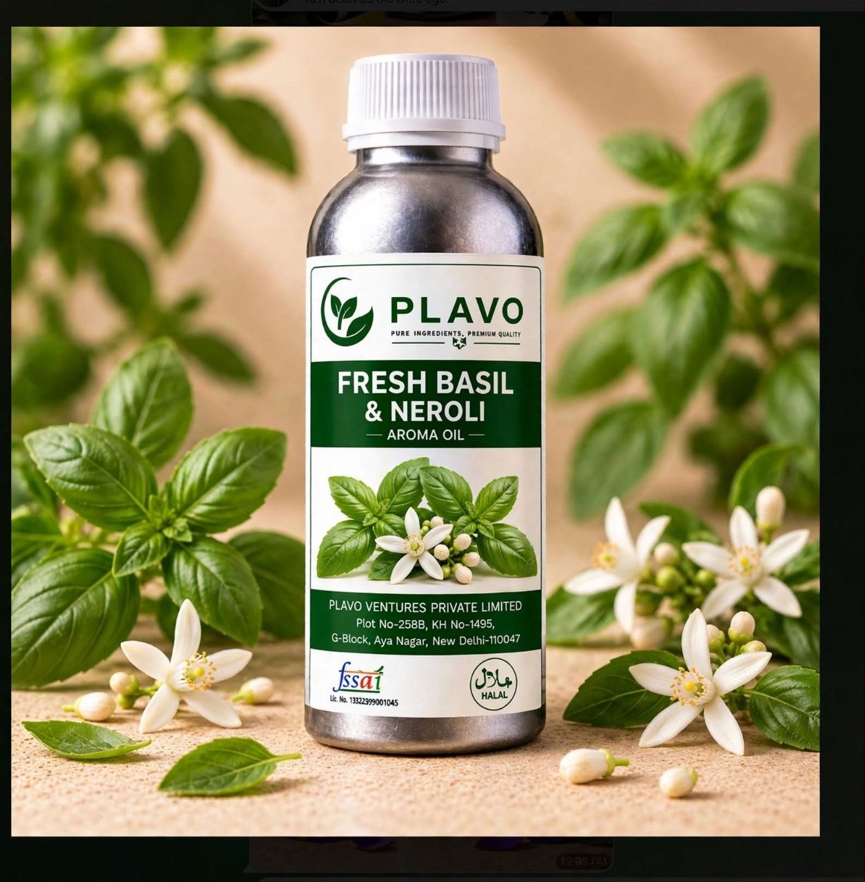 Fresh Basil & Neroli Aroma Oil for Reed Diffuser