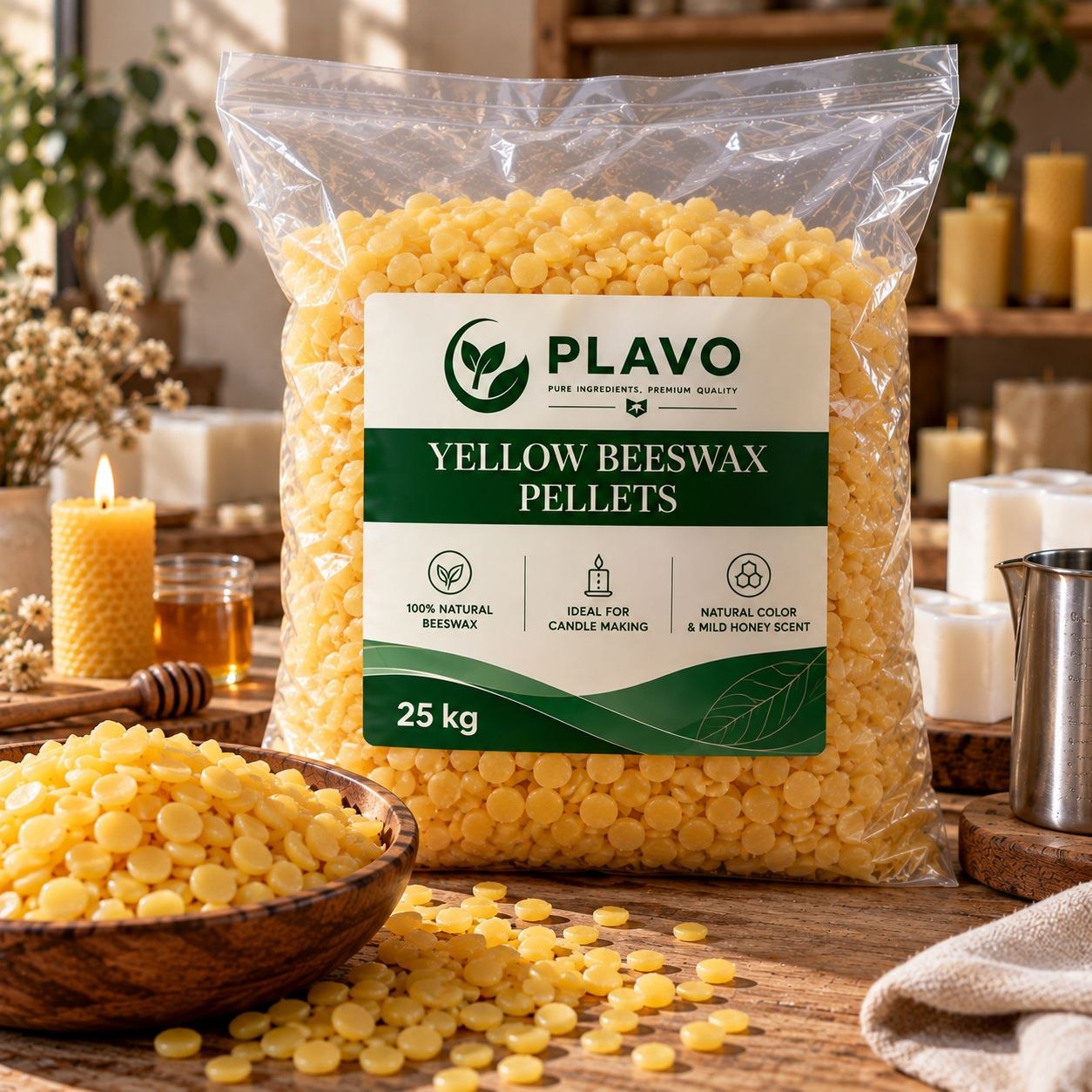 Yellow Beeswax Pellets