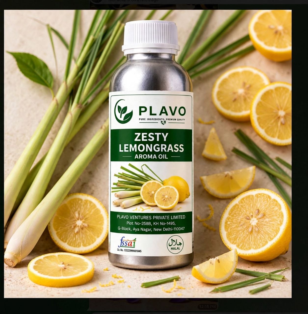 Zesty Lemongrass Aroma Oil for Reed Diffuser